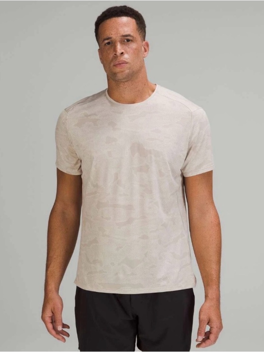 Lululemon Fast Free Short Sleeve Chroma CamoWhite Opal Raw linen size L